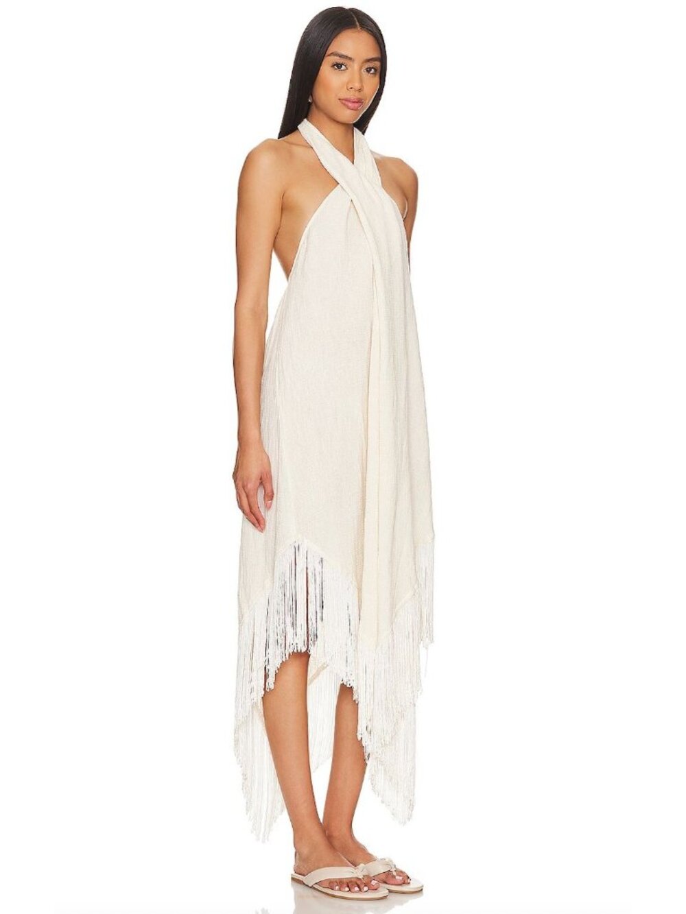 PQ Swim Kate Fringe Cover Up NWT Ivory Size M/L Resort Vacation Pool